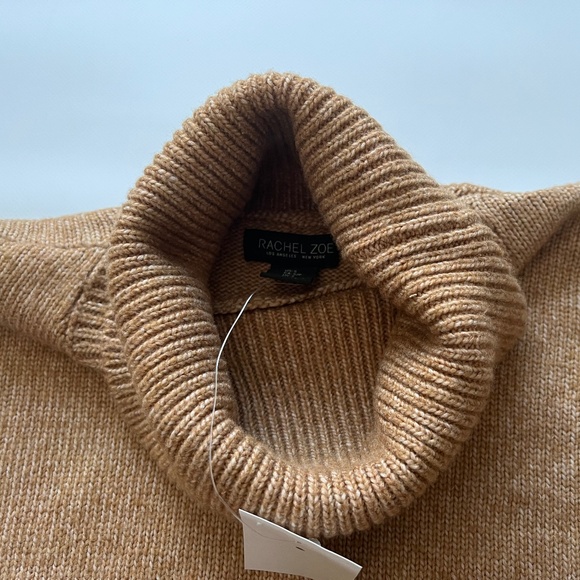 Rachel Zoe Sweater Dress Women’s Small Tie Belted Knit Midi Slit Turtleneck NWT - Picture 6 of 14